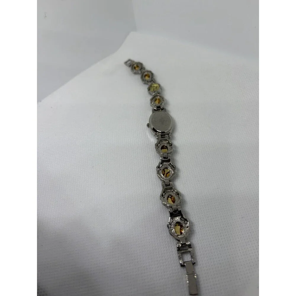 Fred Belay Women’s Silver Tone Bracelet Watch – Working Quartz Watch with Amber